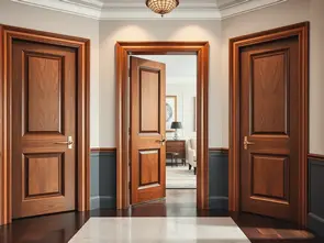 3 New hardwood doors after fitting